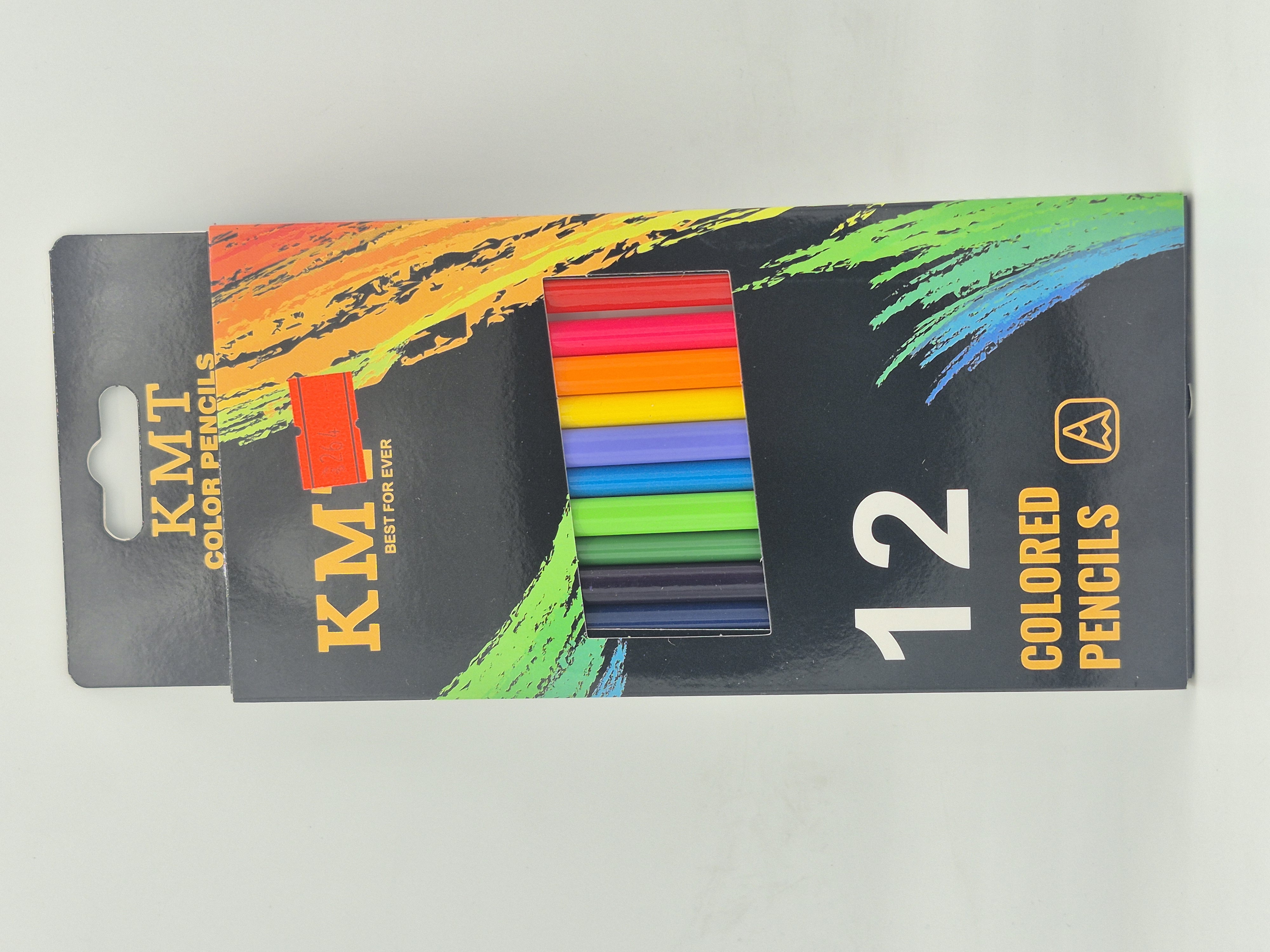 مداد رنگی 12 رنگ برند KMT
